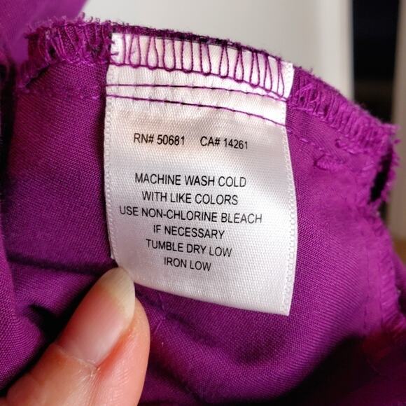 Grey's Anatomy Professional Wear Purple V Neck Active Scrub Top Small - Picture 8 of 9